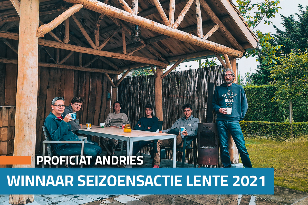Lentekoningen 2021 / Andries, Karen en hun kinderen Lukas, Mathijs, Hannes en Jakob uit Sint-Denijs-Westrem